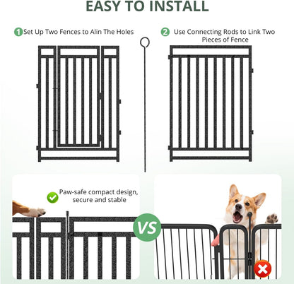 Thickened Outdoor Dog Fence, 40" H, 16 Panels for Yard & Camping