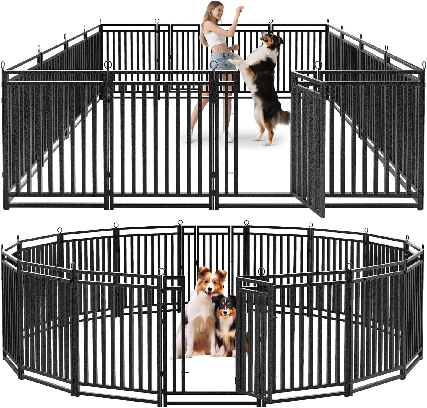 Thickened Outdoor Dog Fence, 40" H, 16 Panels for Yard & Camping