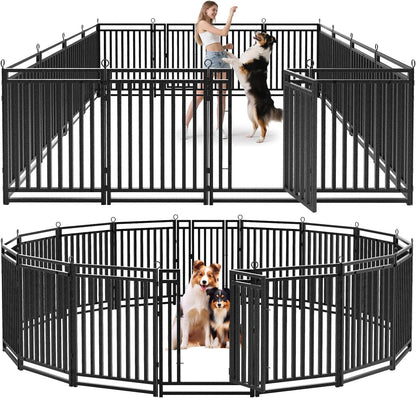 Thickened Outdoor Dog Fence, 40" H, 16 Panels for Yard & Camping